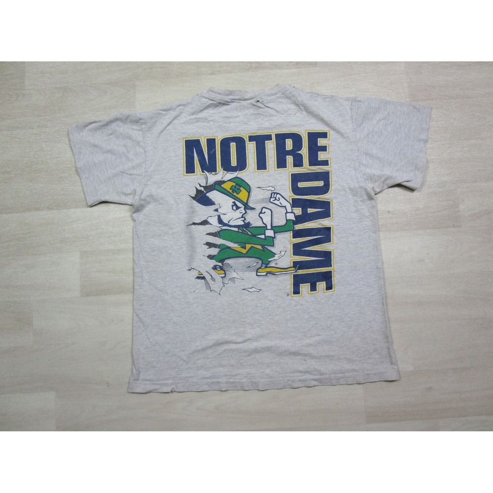 VINTAGE 1990S NUTMEG Breakthrough NOTRE DAME FIGHTING IRISH T SHIRT SIZE (L)